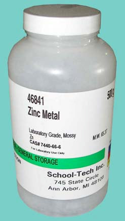 Zinc metal, lab grade, mossy - 500g | Item # 46841