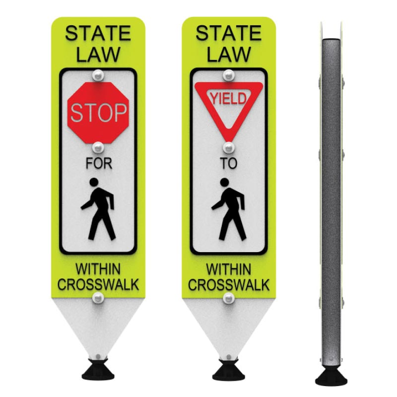Pedestrian Crosswalk Safety Solutions - Universal Signs & Accessories