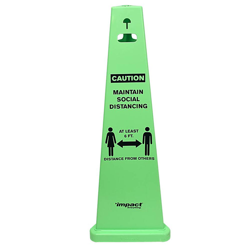 TriVu® 3 Sided Safety Sign, Social Distancing