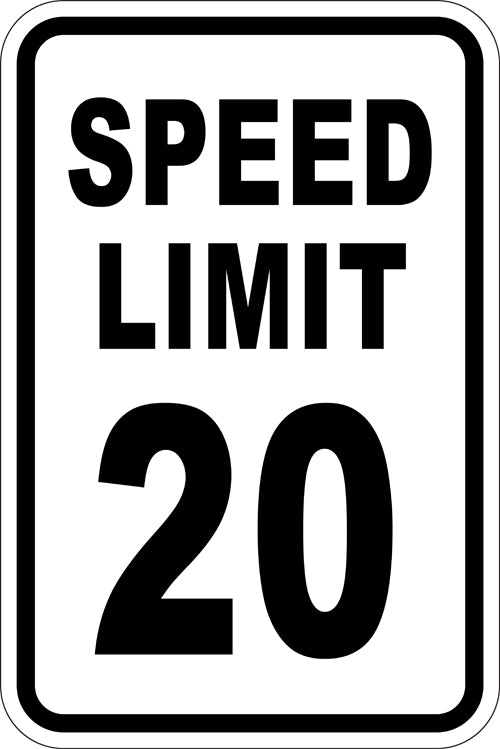 12" x 18" Sign - Speed Limit 20 (Reflective)
