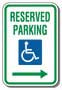 12" x 18" Sign - Handicap Reserved Parking (Right Arrow) (Reflective)