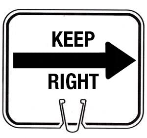 Snap-On Cone Sign - KEEP RIGHT