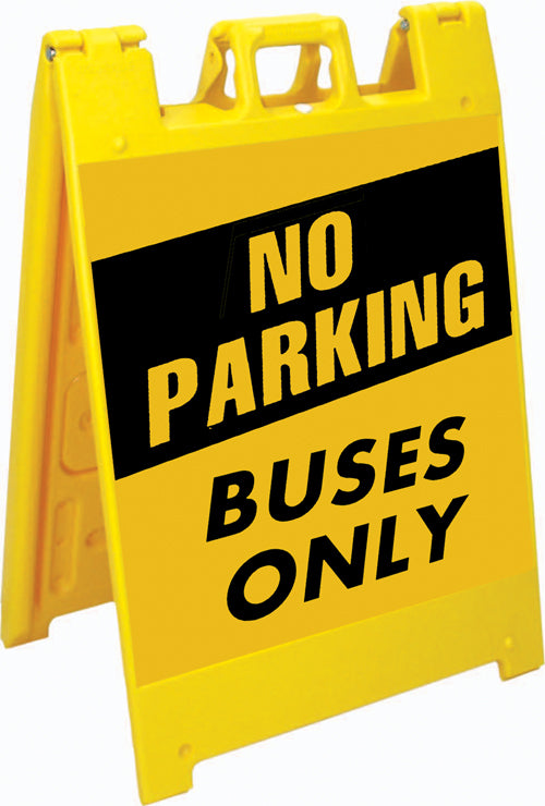 Squarecade™ 36 Fold-Up Sign - No Parking / Buses Only