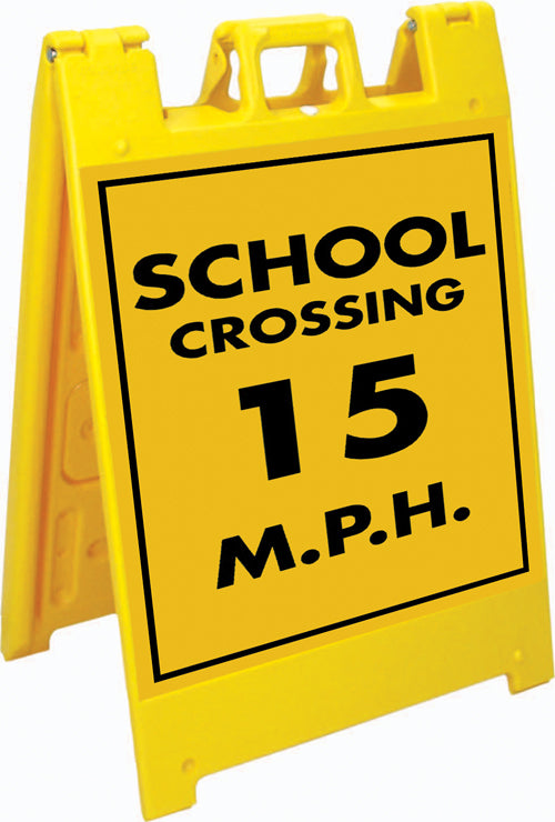 Squarecade™ 36 Fold-Up Sign - School Crossing 15 M.P.H.