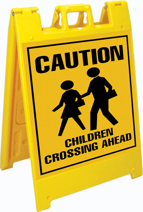Squarecade™ 36 Fold-Up Sign - Caution, Children Crossing Ahead