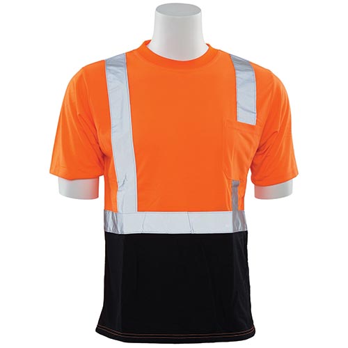 Hi-Viz Reflective Class 2 Black Bottom T-Shirt (Orange)