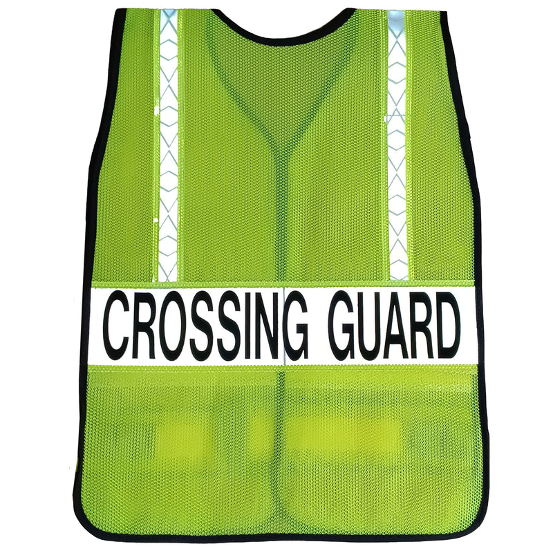 Vinyl Coated Mesh Crossing Guard Vest - Lime