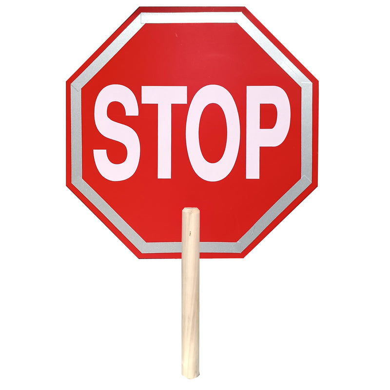 13" Crossing Guard Paddle Stop Sign (Reflective Edges)