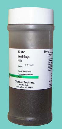 Iron filings, in shaker bottle for magnetism demonstration - 500g