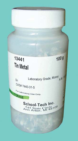 Tin Metal, lab grade, mossy - 100g