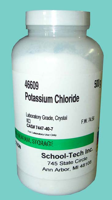 Potassium Chloride, lab grade, crystal - 500g