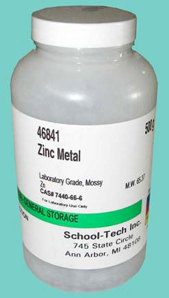 Zinc metal, lab grade, mossy - 500g