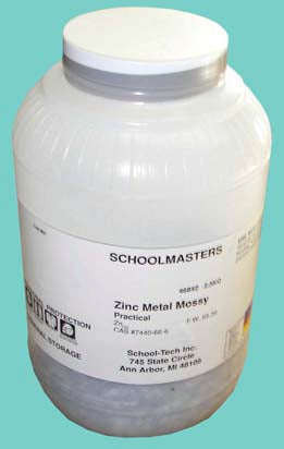 Zinc metal, lab grade, mossy - 2.5kg