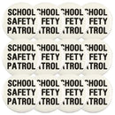 School Safety Patrol Buttons (Black on White) - Dozen