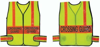 Vinyl Coated Mesh Crossing Guard Vest - Lime w/ Orange