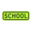 24" x 8" Aluminum Sign - School (Ylw/Grn)