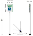 Handicap Sign with Impact Recovery Post