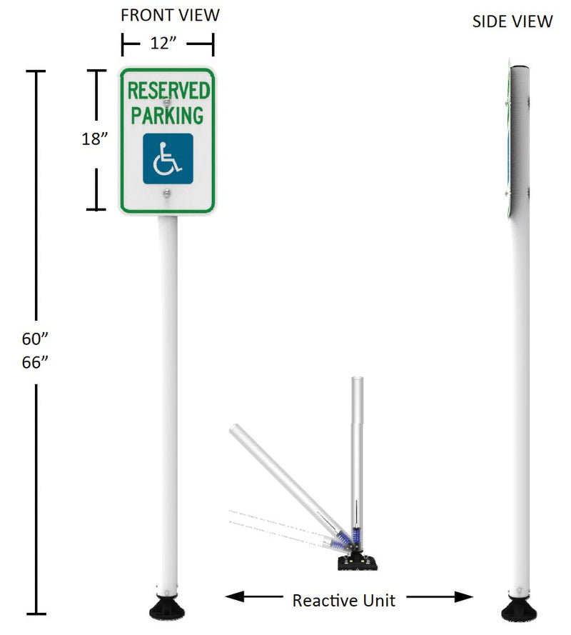 Handicap Sign with Impact Recovery Post