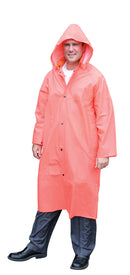 .35mm PVC/Polyester Knee-Length Orange Raincoat
