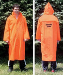 .35mm PVC/Polyester Knee-Length Orange Raincoat
