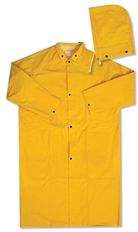 .35mm PVC/Polyester Knee-Length Yellow Raincoat