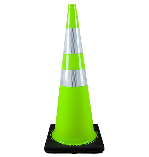 Fluorescent Green Cones w/ Reflective Collar