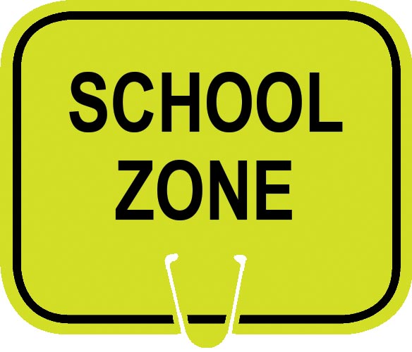 Snap-On Cone Sign - School Zone (Hi-Viz Reflective)