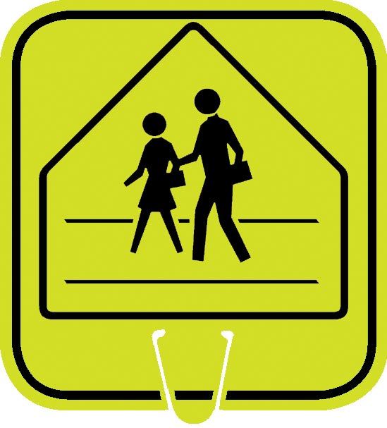 Large Snap-On Cone Sign - School Crossing (Hi-Viz Reflective)