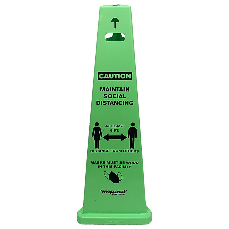 TriVu® 3 Sided Safety Sign, Social Distancing