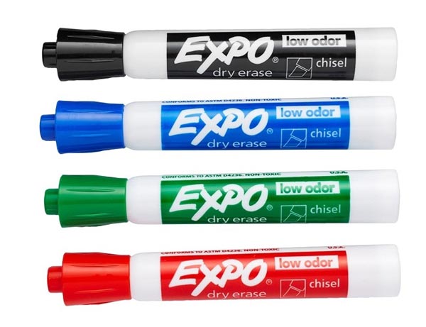 EXPO® Low-Odor Dry-Erase Markers - Set of 4