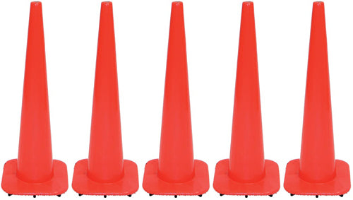 36" Orange Traffic Cones - Set of 5
