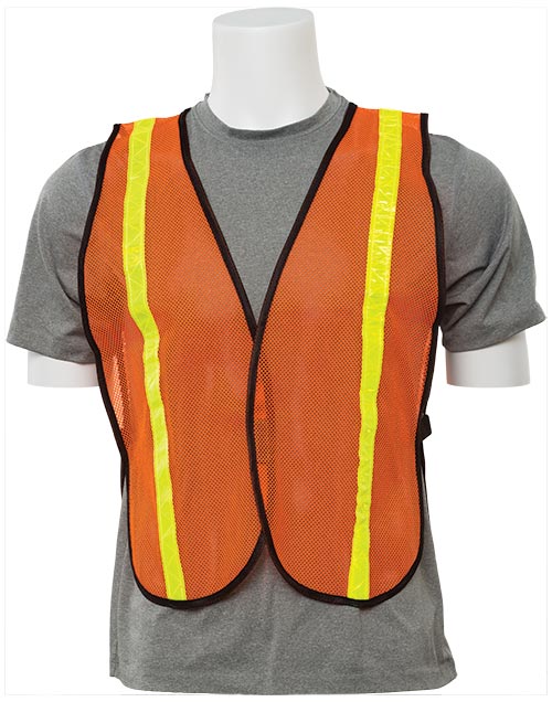 Mesh Vest w/ Sign Insert Pocket and Reflective Yellow Stripes