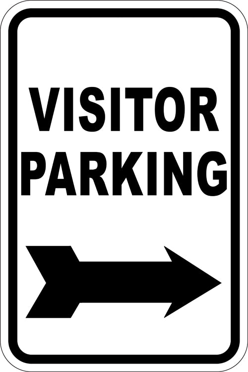 12" x 18" Sign - Visitor Parking (Right Arrow) (Reflective)