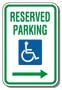 12" x 18" Sign - Handicap Reserved Parking (Right Arrow)