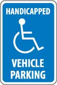12" x 18" Sign - Handicap Vehicle Parking (Reflective)