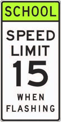 24" x 48" Aluminum Sign - School, Speed Limit 15 (Ylw/Grn)