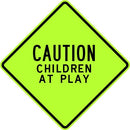 30" x 30" Aluminum Sign - Caution, Children at Play (Ylw/Grn)