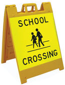 Squarecade™ 36 Fold-Up Sign - School Crossing (fluorescent yellow/green)