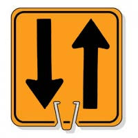 Large Snap-On Cone Sign - Two-Way Arrows
