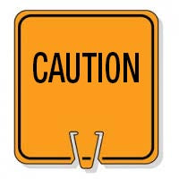 Large Snap-On Cone Sign - CAUTION