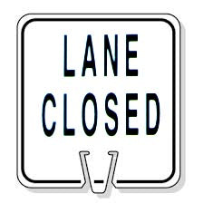 Large Snap-On Cone Sign - LANE Closed