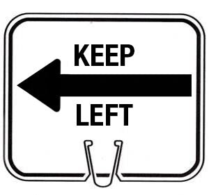 Snap-On Cone Sign - KEEP LEFT