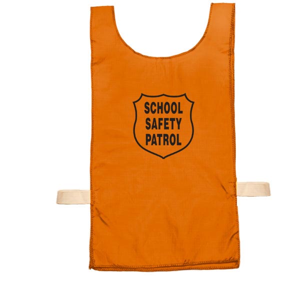 Youth Nylon Pinnie (Orange) w/ Safety Patrol Emblem