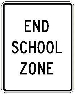 18" x 24" Aluminum Sign - End School Zone