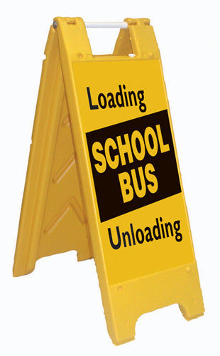 Minicade Fold-Up Sign - School Bus: Loading / Unloading
