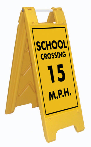 Minicade Fold-Up Sign - School Crossing 15 MPH