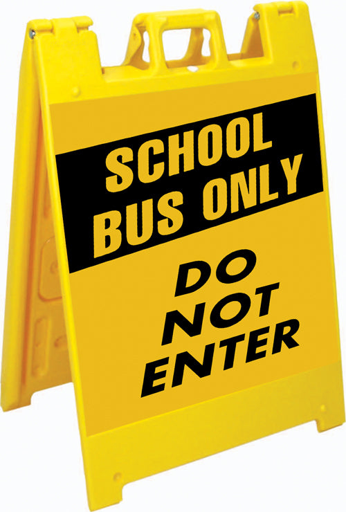 Squarecade™ 36 Fold-Up Sign - School Bus Only / Do Not Enter