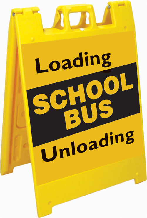 Squarecade™ 36 Fold-Up Sign - School  Bus Loading / Unloading