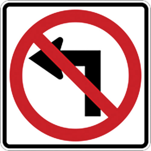 18" x 18" Sign - No Left Turn (Reflective)