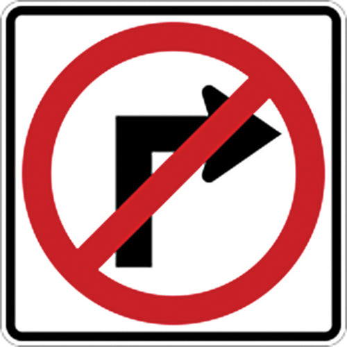 18" x 18" Sign - No Right Turn (Reflective)